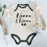 Ciao Nonna and Nonno Italian Grandparents Baby bodysuit sleepers Unisex baby clothing