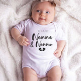 Ciao Nonna and Nonno Italian Grandparents Baby bodysuit sleepers Unisex baby clothing