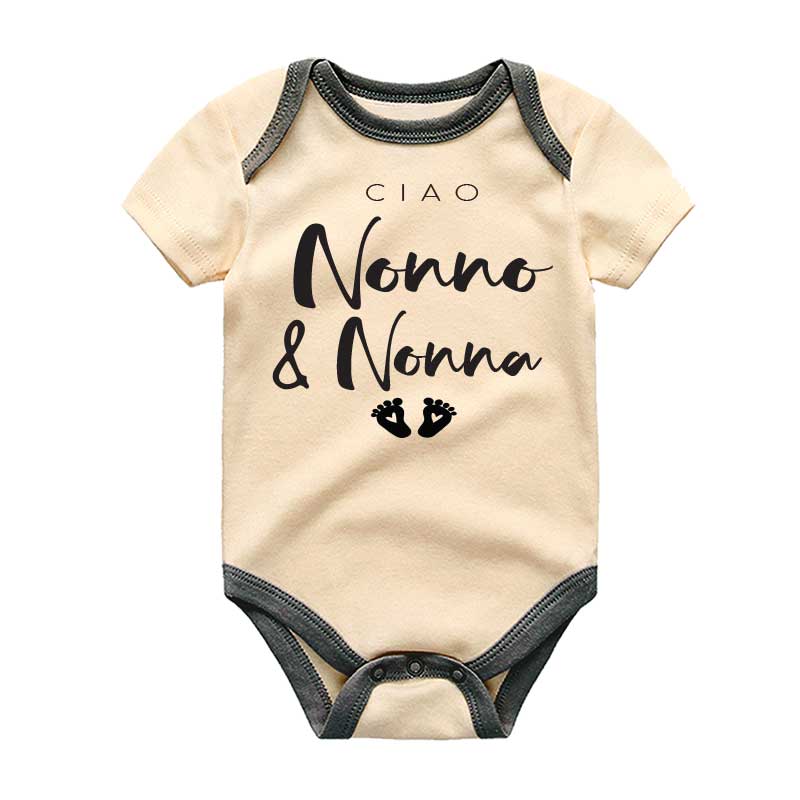 Ciao Nonna and Nonno Italian Grandparents Baby bodysuit sleepers Unisex baby clothing