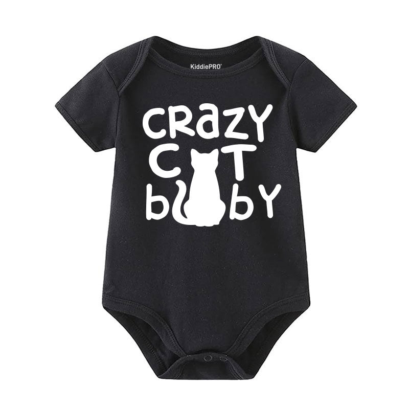 Crazy Cat Baby Bodysuit Baby Shower Gift Pet Animal Cat Lover Unisex Infant Baby Boy GIrl Outtfit Personalized Baby Clothes