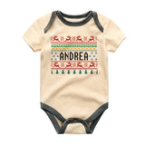 Custom Name Ugly Christmas Shirt Newborn Infant Baby Boy Girl Clothes Holiday Funny Baby Christmas Outfit