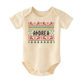 Custom Name Ugly Christmas Shirt Newborn Infant Baby Boy Girl Clothes Holiday Funny Baby Christmas Outfit