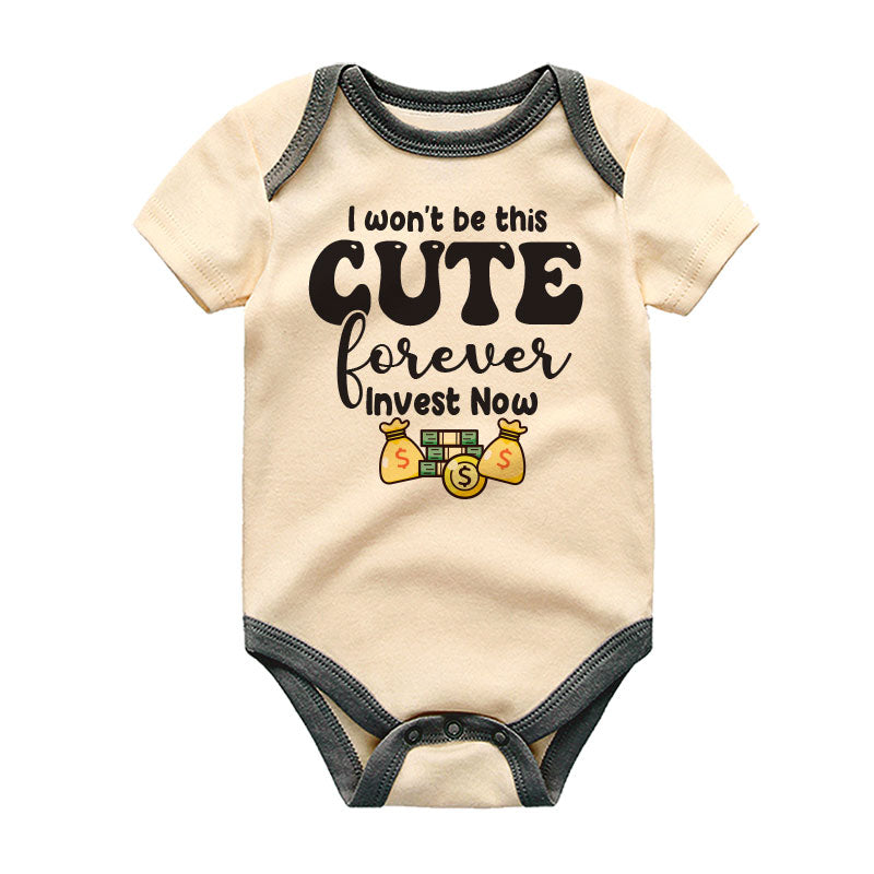 I won't be this cute Cute Funny Investment humor baby bodysuit with sayings money joke newborn outfit finance accountant banker financial advisor custom baby gift