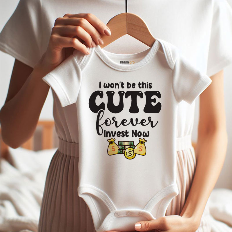 I won't be this cute Cute Funny Investment humor baby bodysuit with sayings money joke newborn outfit finance accountant banker financial advisor custom baby gift