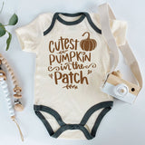 Cutest Pumpkin Patch Outfit Newborn Baby Boy Girl Bodysuit Adorable Custom Baby Clothes Fall Autumn Outfit Farm Photo Shoot Preganancy Announcement Reveal Shirt