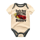 Dad's New Drifting Buddy Baby Bodysuit Daddy's Car Racing Partner Outfit Custom Baby Clothes