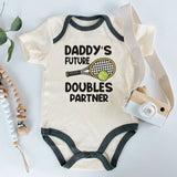 Daddy's future doubles partner baby bodysuit tennis baby outfit sports baby apparel cute unisex bodysuit