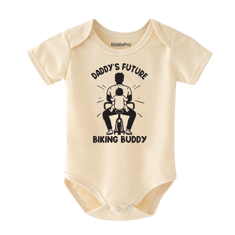 Daddy's future biking buddy baby bodysuit Father daughter son bond bicycle baby clothes unisex bike baby outfit