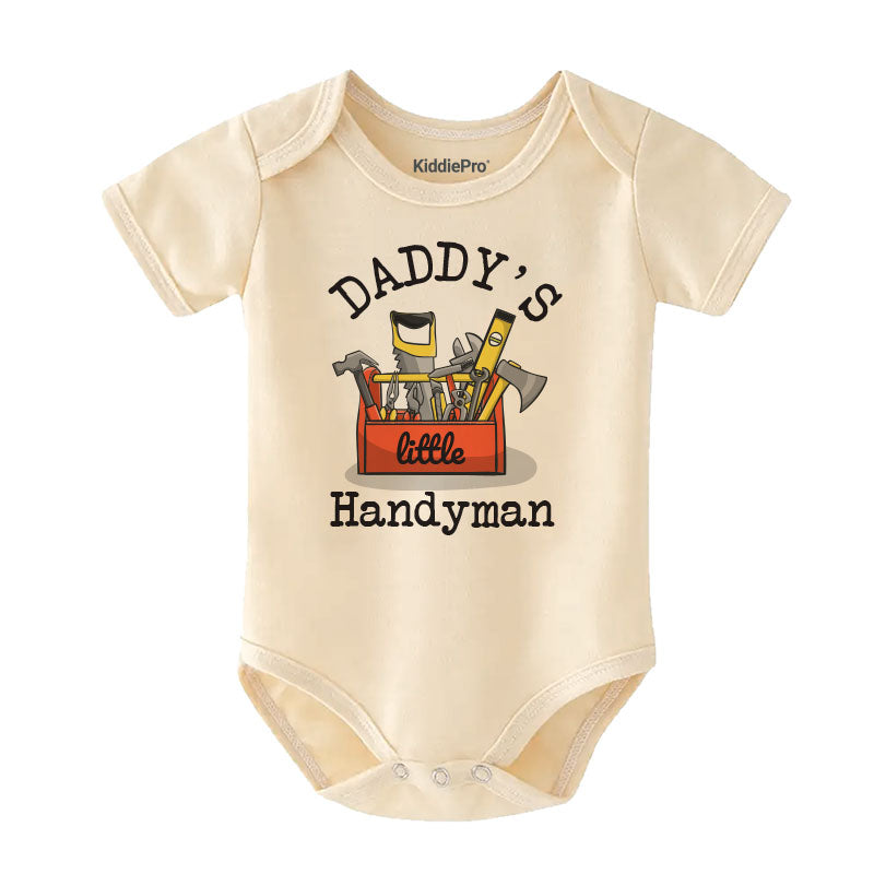 Daddy’s Little Handyman Baby Bodysuit Funny Baby Shower Gift for Dad Construction & DIY Baby Clothes