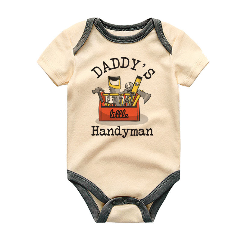 Daddy’s Little Handyman Baby Bodysuit Funny Baby Shower Gift for Dad Construction & DIY Baby Clothes