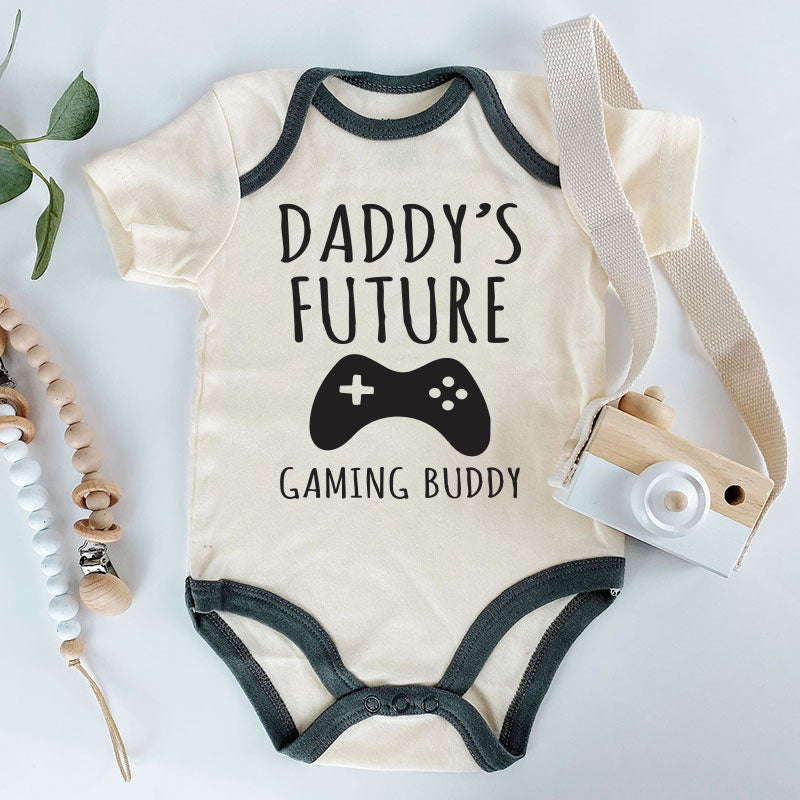 Daddy's Future Gaming Buddy Funny Baby bodysuit Game controller, Video Games, Daddy's Gaming Partner Baby clothes,Personalize Infant Clothing Unisex Baby One-piece