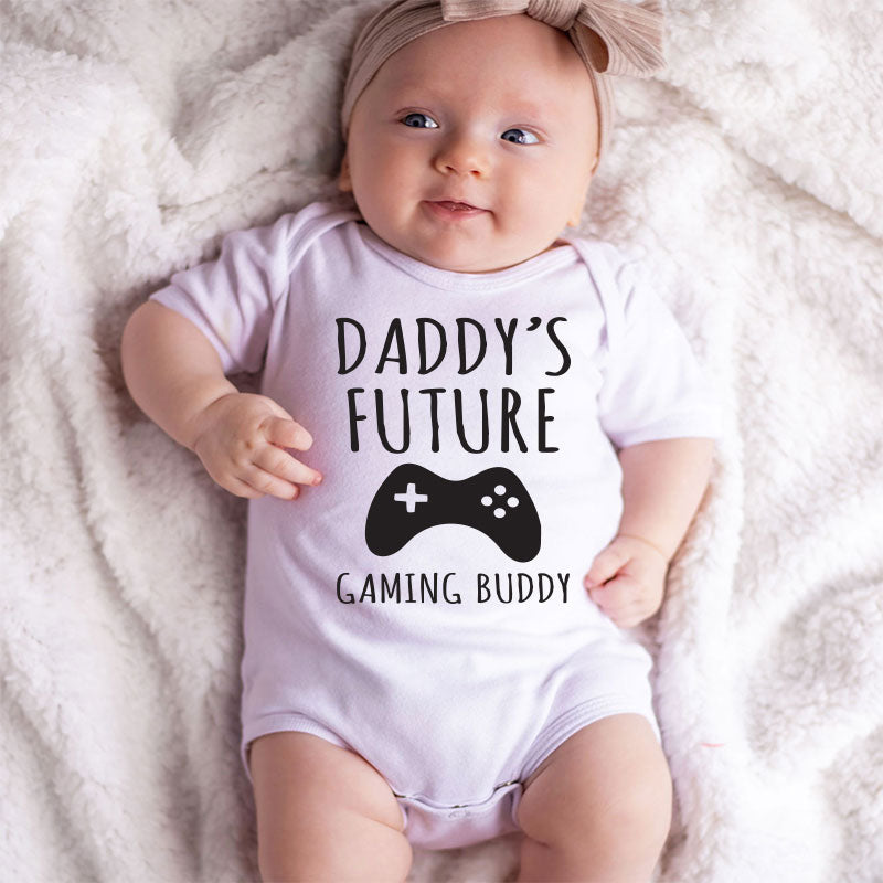 Daddy's Future Gaming Buddy Funny Baby bodysuit Game controller, Video Games, Daddy's Gaming Partner Baby clothes,Personalize Infant Clothing Unisex Baby One-piece