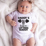 Daddy's Lifting Buddy Gym Workout Baby Boy Girl Clothes Dad's Future Exercise Partner bodysuit