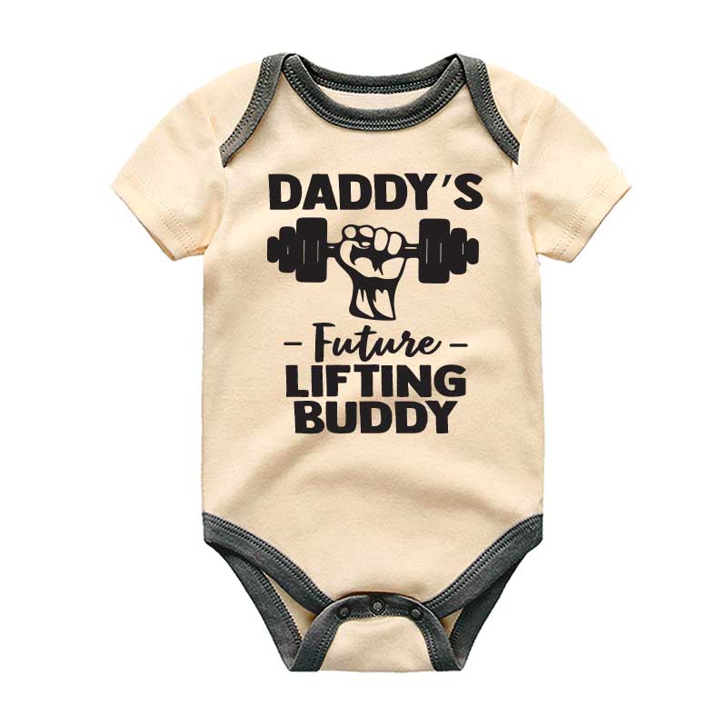 Daddy's Lifting Buddy Gym Workout Baby Boy Girl Clothes Dad's Future Exercise Partner bodysuit