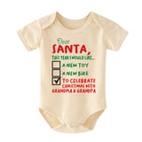 Dear Santa Cute Christmas Wishlist Baby Boy Girl Outfit Sentimental Holiday Babywear Festive Baby Bodysuit Holiday Family Gathering Shirt Grandparent Baby Announcement