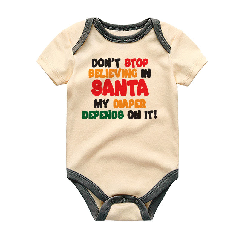 Funny Quirky Personalized Christmas Baby Outfit Santa Baby Boy Girl Clothes