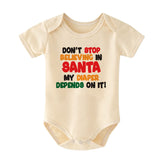 Funny Quirky Personalized Christmas Baby Outfit Santa Baby Boy Girl Clothes