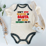 Funny Quirky Personalized Christmas Baby Outfit Santa Baby Boy Girl Clothes