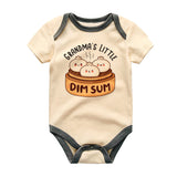 Grandma’s Little Dim Sum Newborn Baby Bodysuit Cute Asian Food Theme Infant Outfit Vêtements bébé