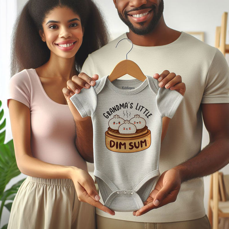 Grandma’s Little Dim Sum Newborn Baby Bodysuit Cute Asian Food Theme Infant Outfit Vêtements bébé