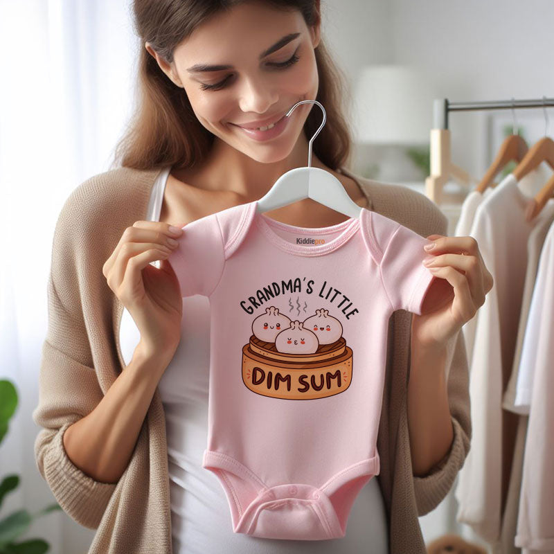 Grandma’s Little Dim Sum Newborn Baby Bodysuit Cute Asian Food Theme Infant Outfit Vêtements bébé