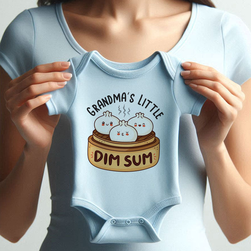 Grandma’s Little Dim Sum Newborn Baby Bodysuit Cute Asian Food Theme Infant Outfit Vêtements bébé