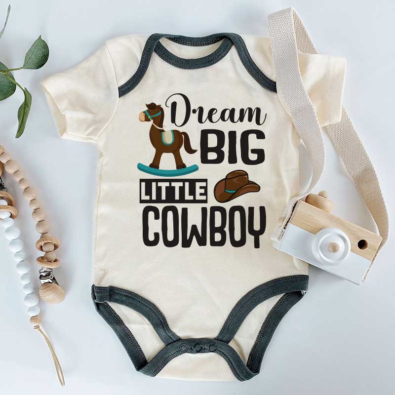 Dream Big Little Cowboy New born Baby boy clothes Western Country Cowboy Coming Home Outfit