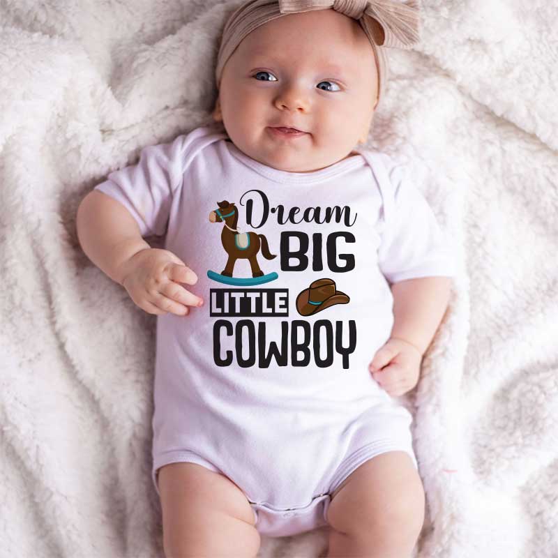 Dream Big Little Cowboy New born Baby boy clothes Western Country Cowboy Coming Home Outfit