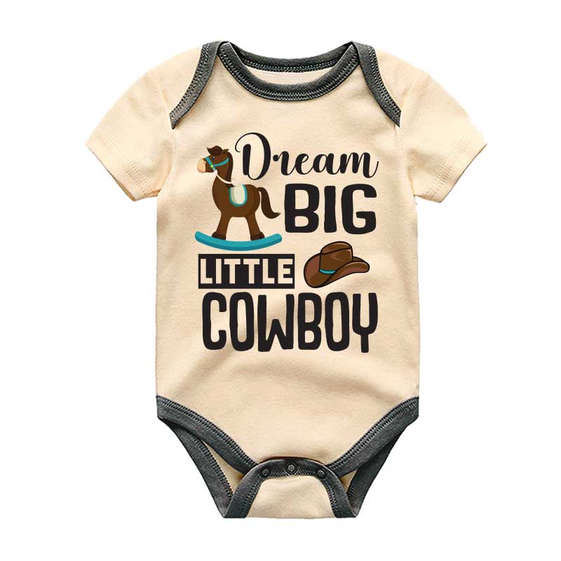 Dream Big Little Cowboy New born Baby boy clothes Western Country Cowboy Coming Home Outfit