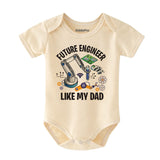Future Engineer Like My Dad Cute STEM Baby Bodysuit Science & Technology Newborn Outfit Robotics AI Baby Shower Gift