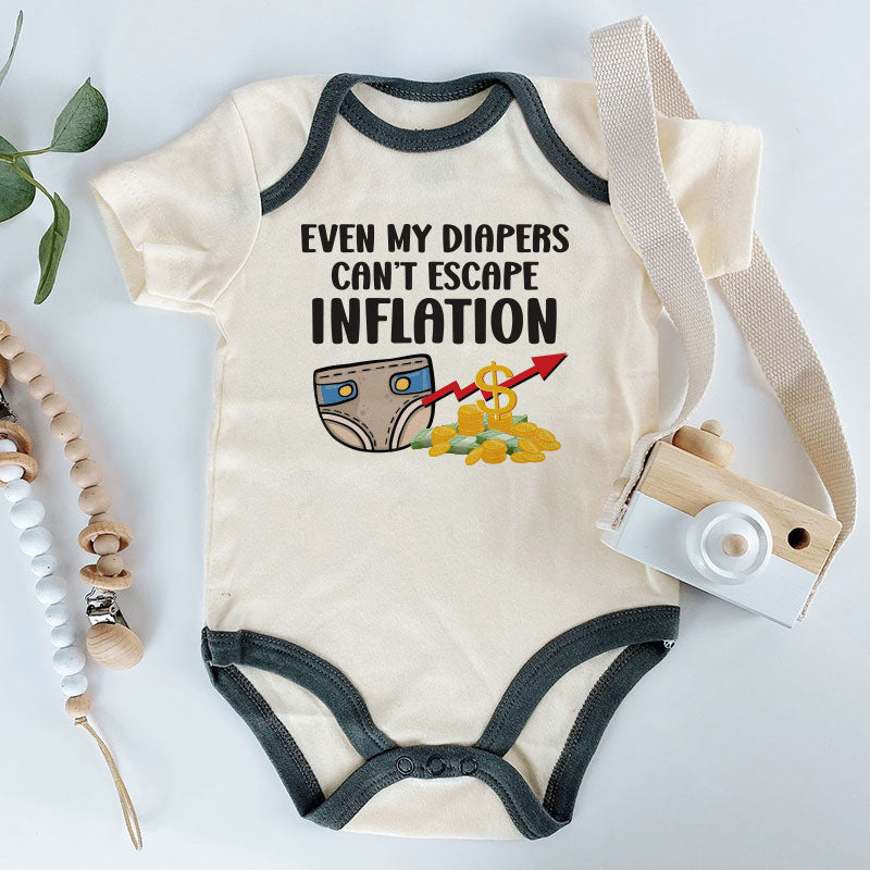 Even diapers can't escape Inflation Funny Comical Cheeky baby clothes Diaper Price Humor Joke Bodysuit Baby Outfit Inflation Humor