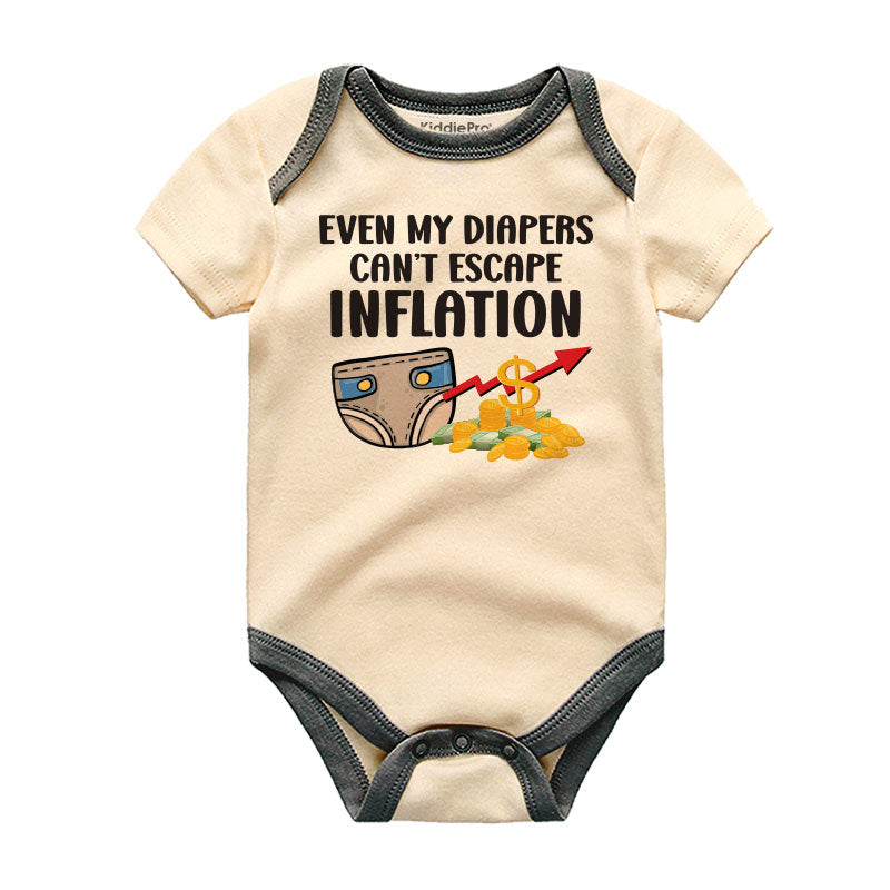 Even diapers can't escape Inflation Funny Comical Cheeky baby clothes Diaper Price Humor Joke Bodysuit Baby Outfit Inflation Humor