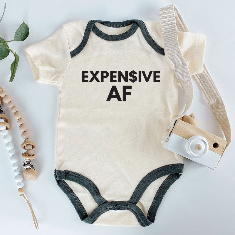 Expensive AF CUte Funny Unisex Infant Baby Boy Girl Bodysuit Personalized Newborn Baby ShowerGift