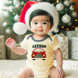 Custom Name Newborn First Christmas Baby Bodysuit Personalized Baby's firstname Holiday Outfit Pregnancy announcement Baby Shower Customizable Infant Shirt