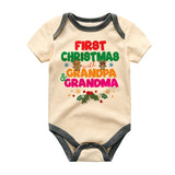 First Christmas with Grandma and Grandpa Baby Boy Girl Bodysuit Newborn Holiday Gift Grandparents Pregnancy Announcement Comfy Christmas Infant Clothes