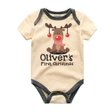 Cute Reindeer Baby Outfit First Christmas Baby Boy girl Clothes Customizable Christmas Gift for Baby Personalized Baby Name bodysuit Newborn gift and Keepsake Babygrow