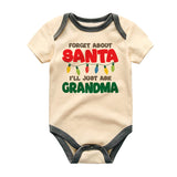 Santa Grandma Baby Boy Girl Bodysuit Grandparents Holiday Present Pregnancy Announcement Funny Baby Outfit Holiday Humor Festive Babywear Spoiled by Grandma Baby Clothes