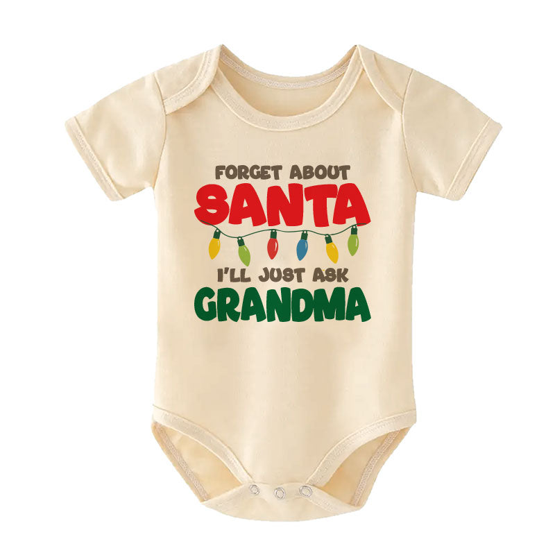 Santa Grandma Baby Boy Girl Bodysuit Grandparents Holiday Present Pregnancy Announcement Funny Baby Outfit Holiday Humor Festive Babywear Spoiled by Grandma Baby Clothes