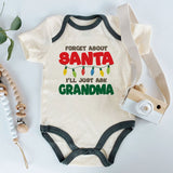 Santa Grandma Baby Boy Girl Bodysuit Grandparents Holiday Present Pregnancy Announcement Funny Baby Outfit Holiday Humor Festive Babywear Spoiled by Grandma Baby Clothes