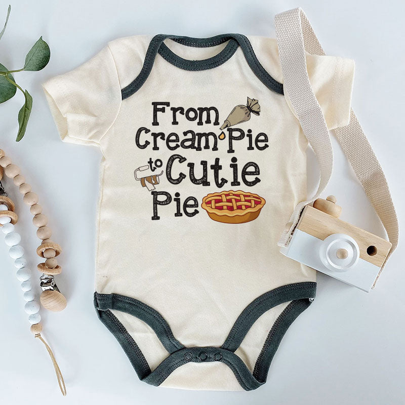 Funny cheeky pastry chef gift baby bodysuit baking buddy romper Pie lover shirt custom baby boy girl clothes baby shower gift personalized newborn gift