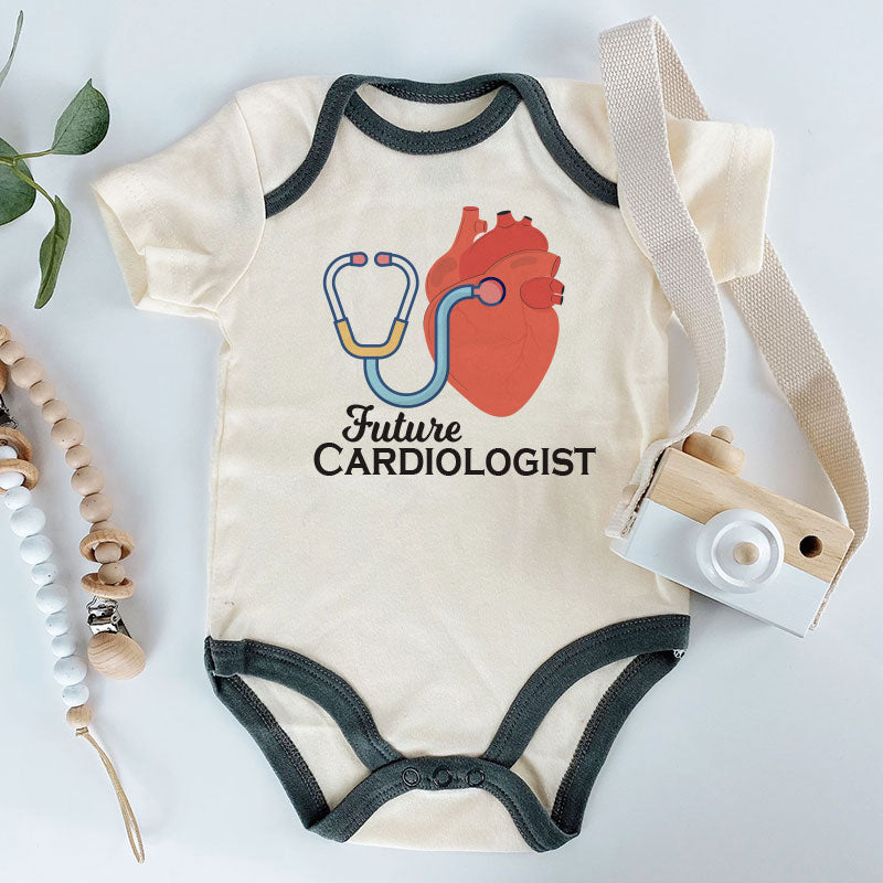 Future Cardiologist Baby Bodysuit Cute Medical Career Newborn Outfit Heart Doctor Baby Shower Gift