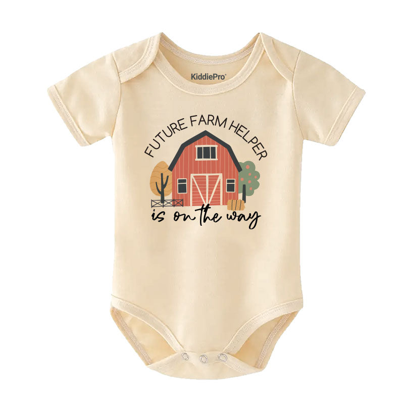 Future Farm helper unisex short sleeve baby bodysuit little farmer outfit coming soon coming home Soon romper long awaited arrival newborn gift