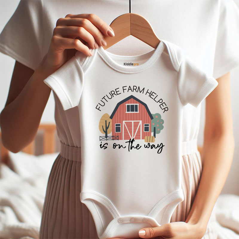 Future Farm helper unisex short sleeve baby bodysuit little farmer outfit coming soon coming home Soon romper long awaited arrival newborn gift