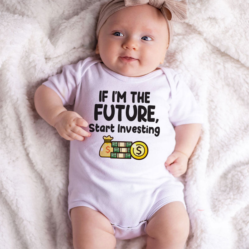 Cute Finance Baby Clothes funny future investment humor bodysuit money joke romper personalized baby gift