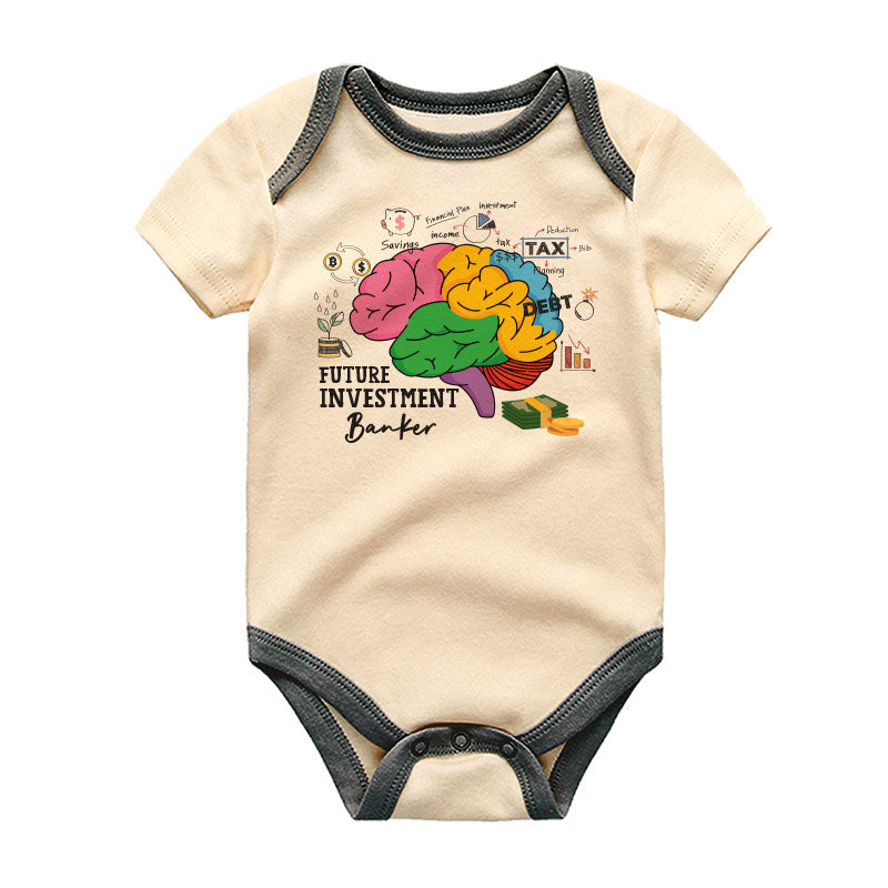 Future investment banker Unisex newborn baby clothes finance analyst romper future accountant auditor shirt cute baby bodysuit with sayings baby boy girl outfit