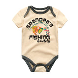 Grandpa's Fishing Buddy Baby Boy Girl Clothes Custom Baby Bodysuit Grandfather's Gift Pregnancy Announcement Shirt