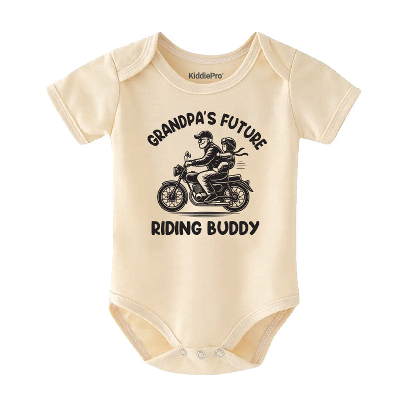 Funny grandpa motorcycle baby clothes Future riding buddy Custom shirt biker outfit short sleeve unisex newborn bodysuit