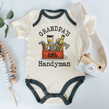 Grandpa’s Little Handyman Unisex Baby Bodysuit Cute Funny Baby Shower Gift Construction Baby Clothes