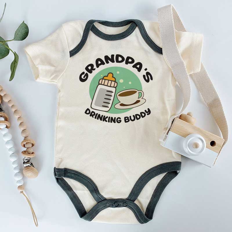 Grandpa's Drinking Buddy Baby clothes grandson bodysuit Newborn Kids Funny Jumpsuit