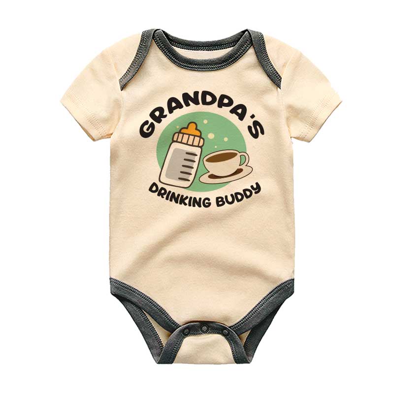 Grandpa's Drinking Buddy Baby clothes grandson bodysuit Newborn Kids Funny Jumpsuit